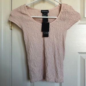 Bebe Flower Scoop Neck Tee